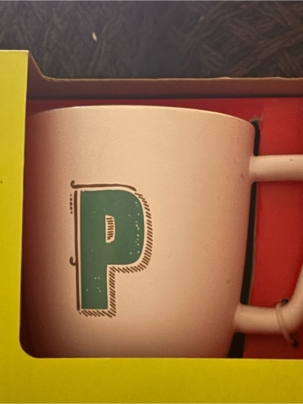 Target Initial White Coffee Mug with Letter P in Turquoise New in Box